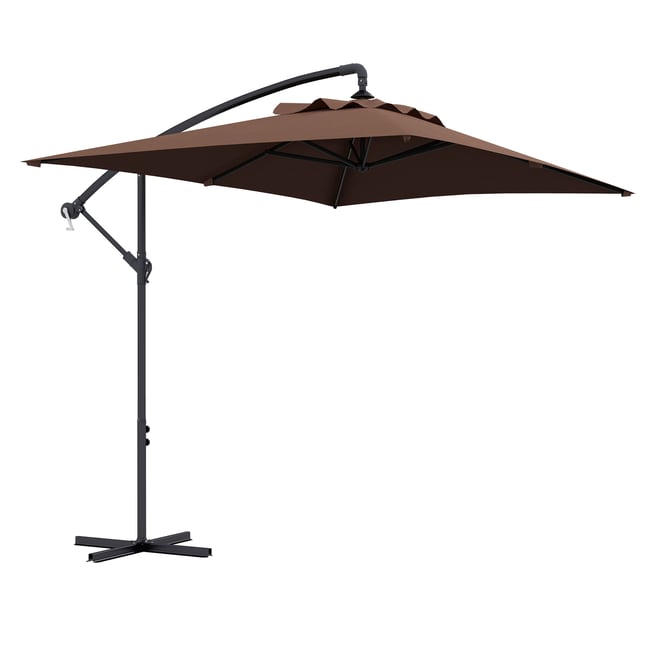 Parasol de terrasse à pied déporté Polyester - OUTSUNNY