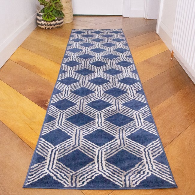 Tapis traditonnel, effet vieilli, OSCAR Couleur marin <span itemprop=