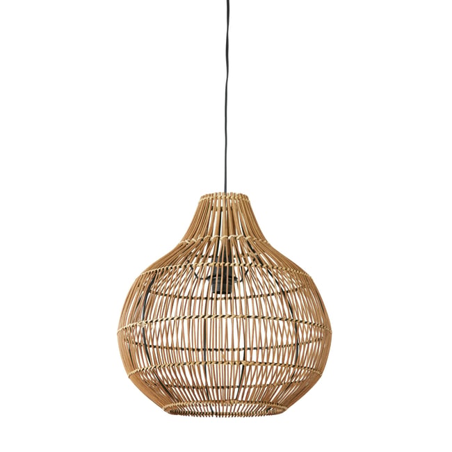 Lampe Suspendue Rotin PACINO Couleur marron foncé <span itemprop=