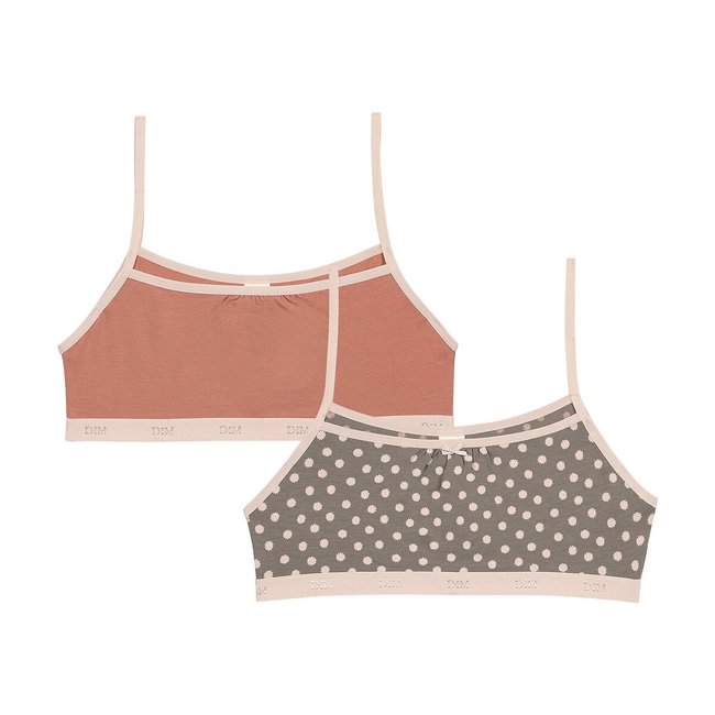 Lote de 2 soutiens em algodão rosa <span itemprop=