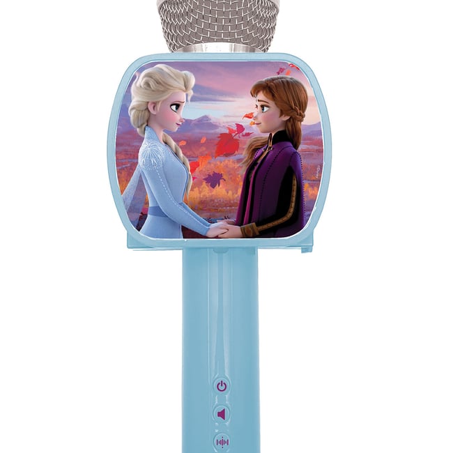 Micro Karaoké Sans Fil Reine des Neiges avec Enceinte Bluetooth bleu <span itemprop=