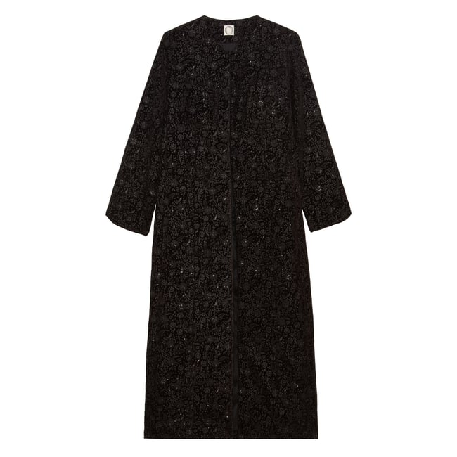 Manteau Rusalka brodé noir <span itemprop=