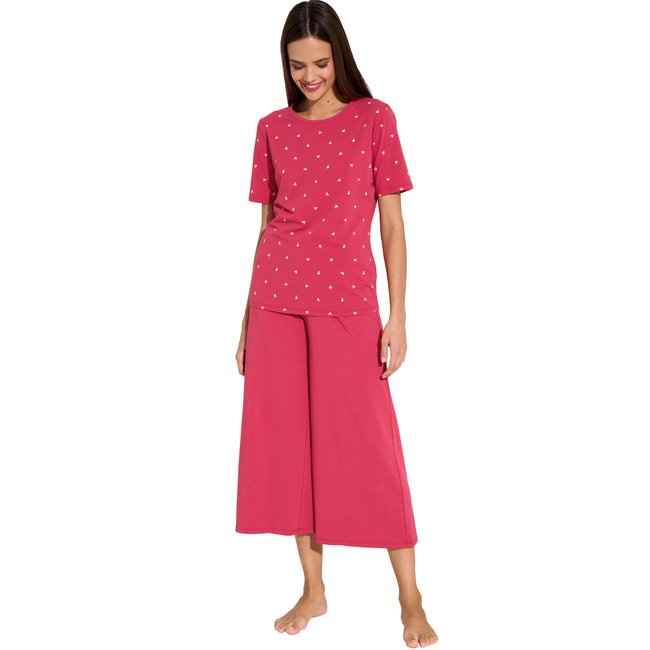 Pyjama pantacourt t-shirtLove rouge <span itemprop=
