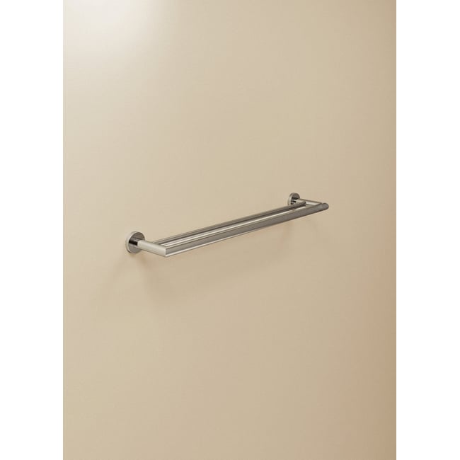 Porte Serviette Double mural avec vis ou adhésif KUBIC COOL Couleur chrome <span itemprop=