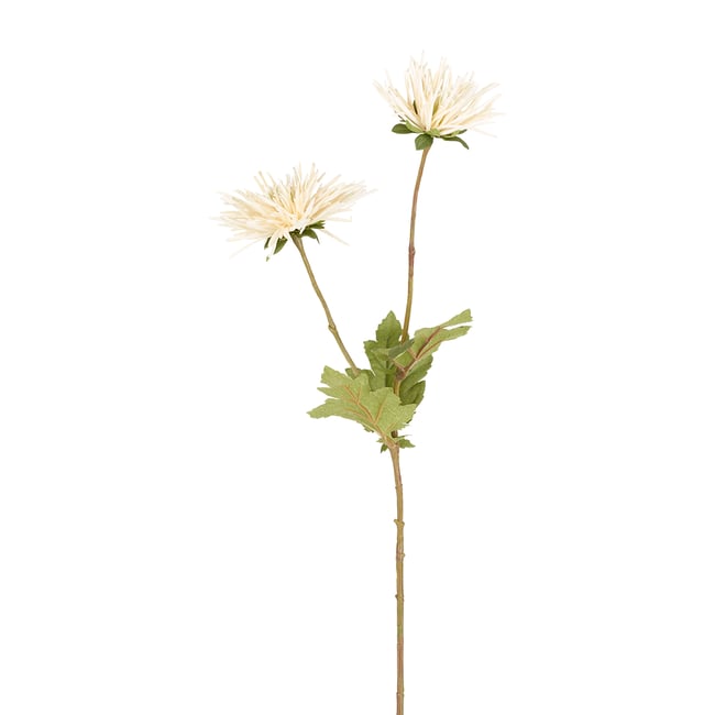 Tige de chrysanthème spider artificielle H71 Couleur blanc <span itemprop=