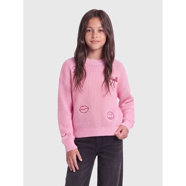 Pull En Maille rose - pink lady 1 <span itemprop=