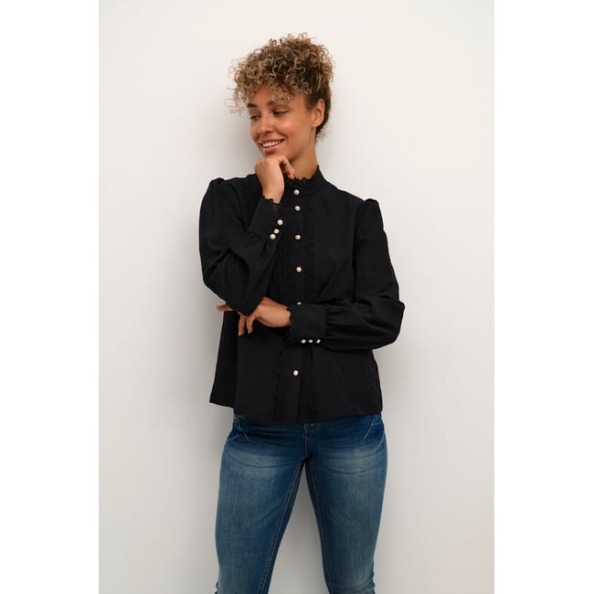 Chemise à manches longues noir pitch black <span itemprop=