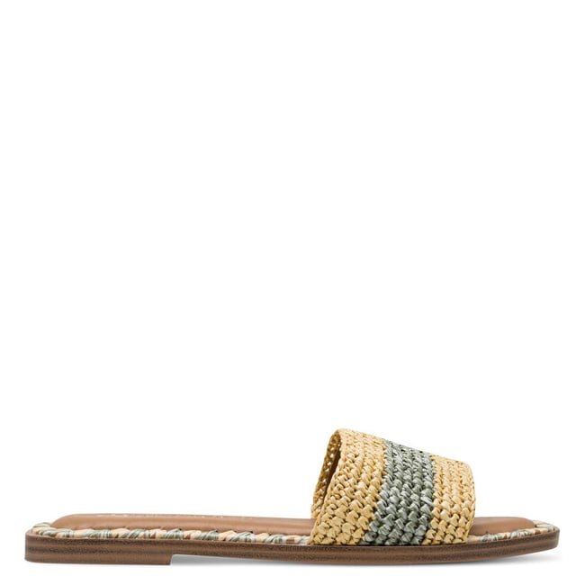 Mule plate vert olive combiné <span itemprop=