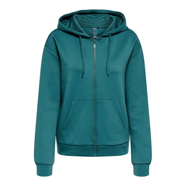 Sweat zippé Lounge à capuche bleu canard <span itemprop=
