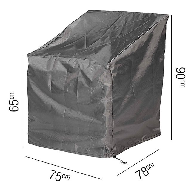 Garden High Back Lounge Chair Cover 75x78x90cm, grey, AEROCOVER