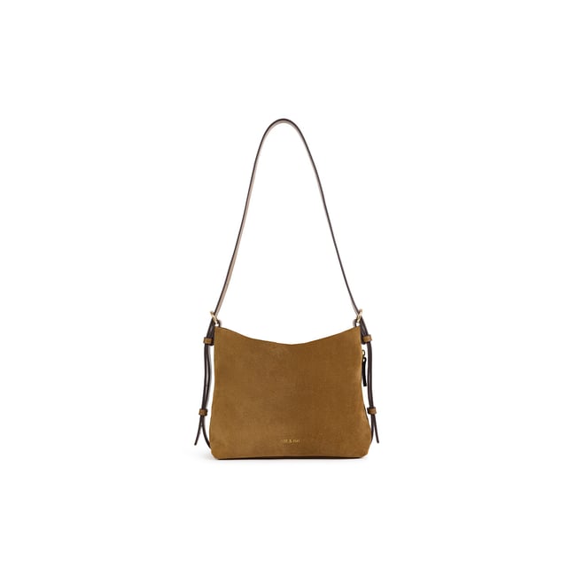 Borsa a bisaccia in pelle scamosciata, MINI MOREEN tabacco NAT & NIN