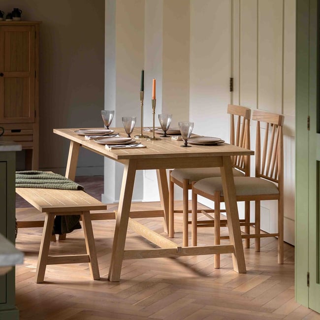 Ende Extendable Trestle Dining Table, oak, ÉDITÉ