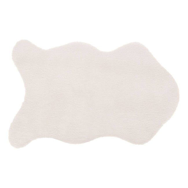 Tapis forme organique à poils longs COUKA Couleur ivoire <span itemprop=
