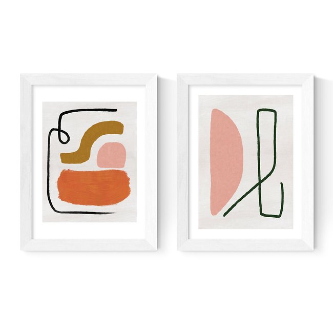 Pack of 2 Prints Abstract Set by Dan Hobday Print - EAST END PRINTS