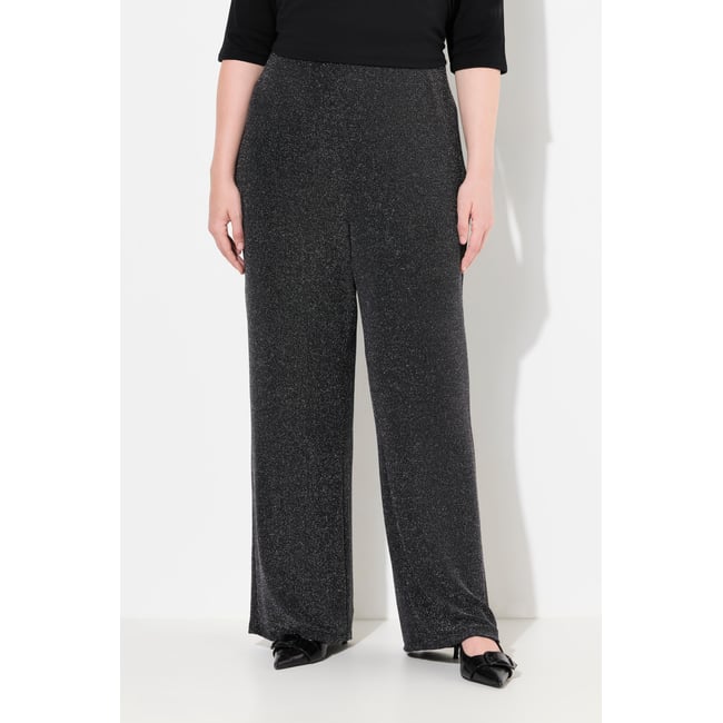 Pantalon en jersey à paillettes noir <span itemprop=