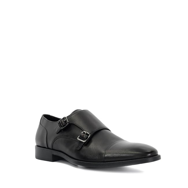 SATCHIN WFWide Fit Double Monk Strap Shoes - black-leather <span itemprop=