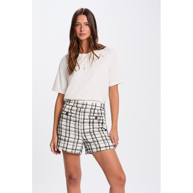 T-shirt droit manches courtes blanc <span itemprop=