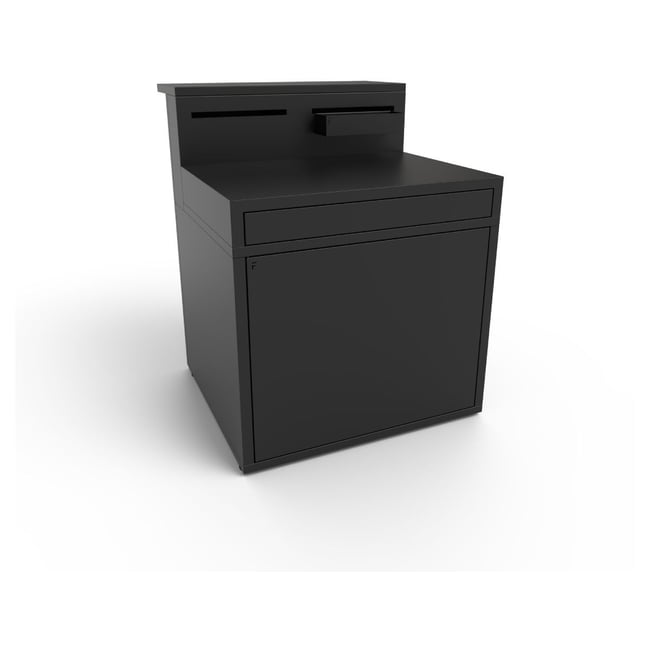 Meuble de cuisine extérieure SDAF CBN desserte acier fermé Comptoir noir <span itemprop=