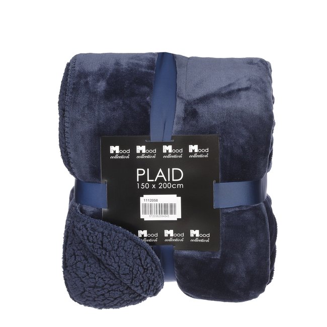 Plaid MARDY bleu foncé <span itemprop=