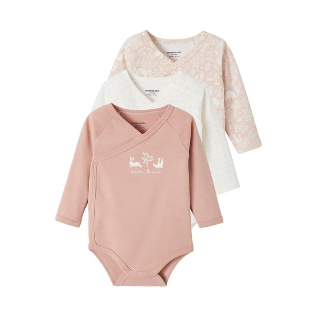 Lot De 5 Bodies Manches Longues Bébé Vertbaudet - Ouverture Naissance - 100% Coton - Emmanchures Américaines - Taille Naissance à 24 Mois