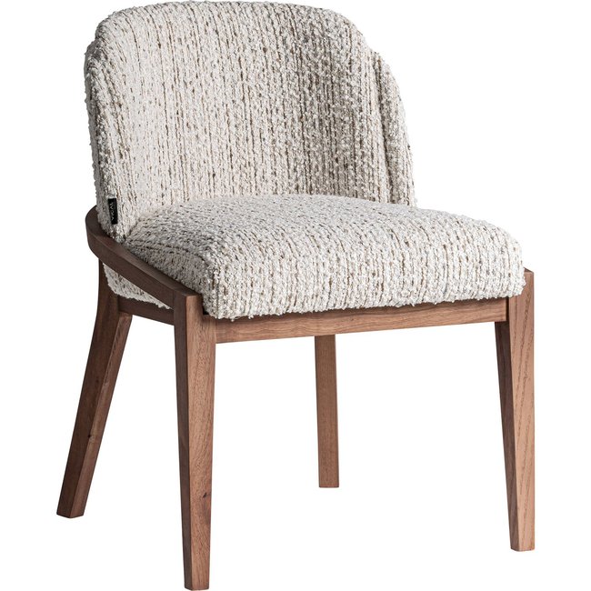 Chaise art déco en hévéa massif Couleur bois marron naturel <span itemprop=