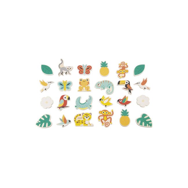 Magnets tropicaux en bois Tropik multicolore <span itemprop=
