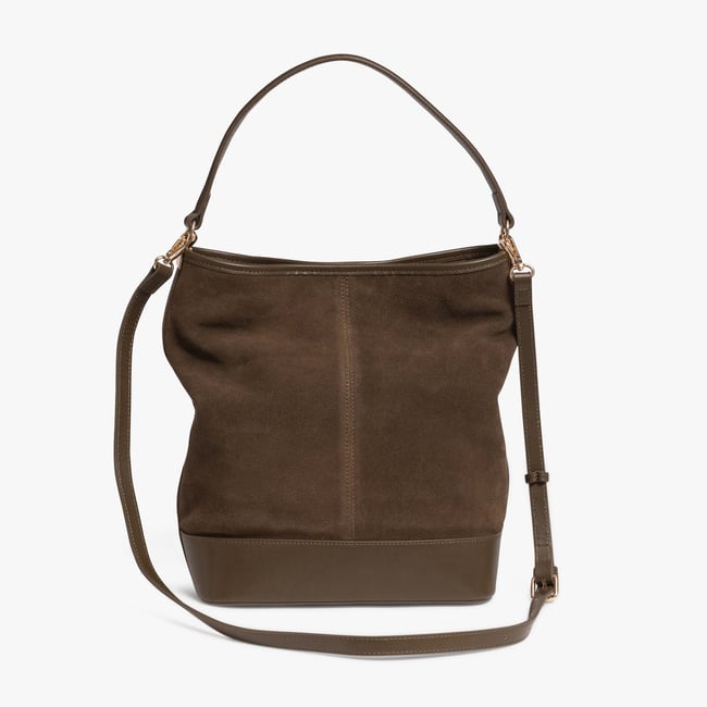 Maro Cuir en cuir ERELL sac seau vert mousse <span itemprop=