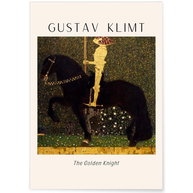 Affiche Gustav Klimt « The Golden Knight » Couleur blanc <span itemprop=