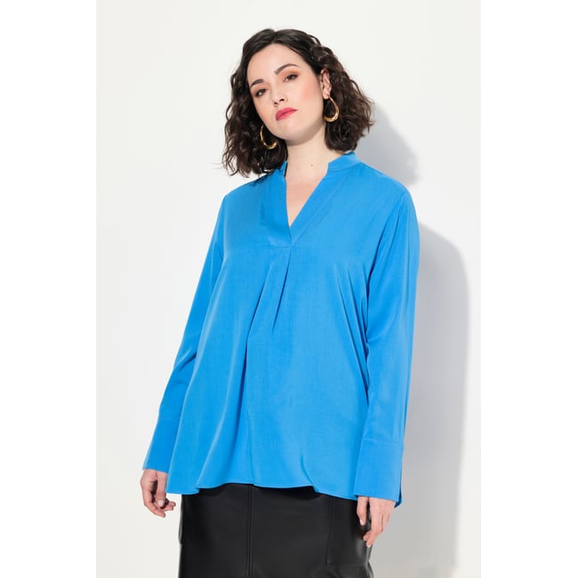 Tunique manches longues et col bleu roi <span itemprop=