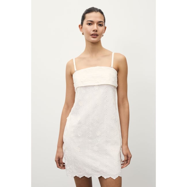 Robe droite bandeau crème <span itemprop=