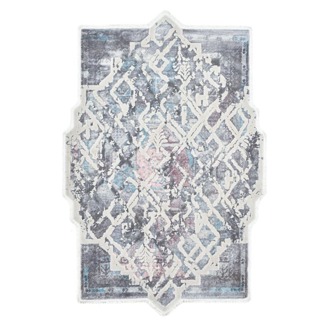 Tapis tissé à la machine en polyester Couleur bleu <span itemprop=