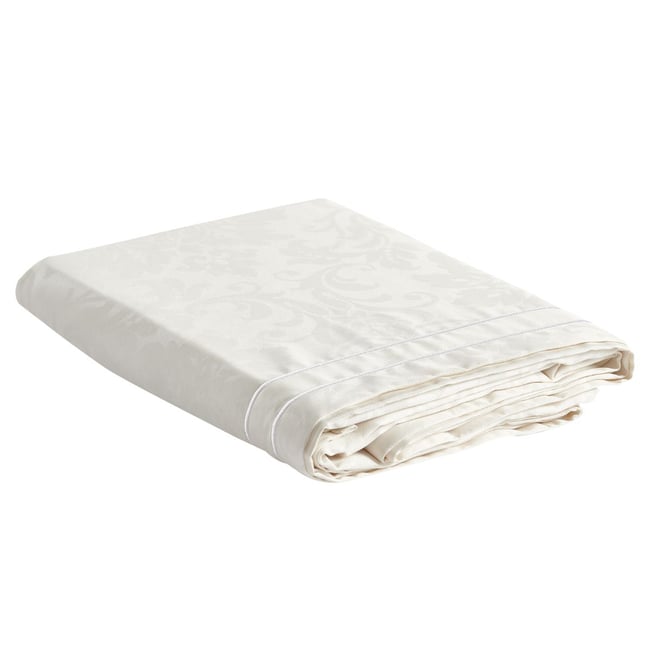Drap Plat   Satin De Coton - CHARME ivoire <span itemprop=