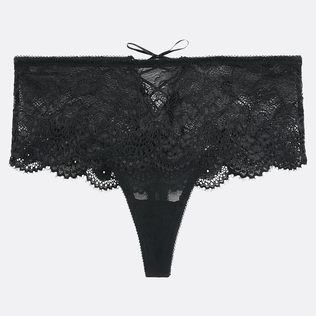 Shorty in pizzo e tulle nero  SUITE PRIVEE