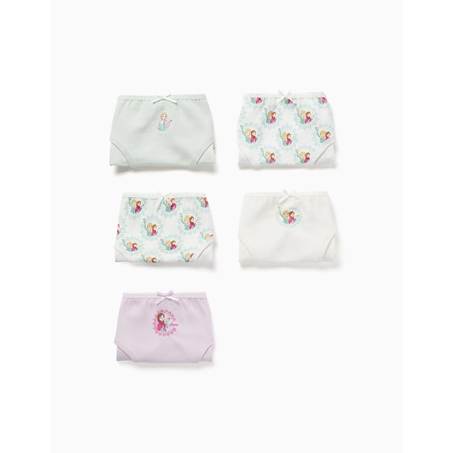Lot de 5 culottes en coton avec imprimés La Reine des Neiges multicolore <span itemprop=