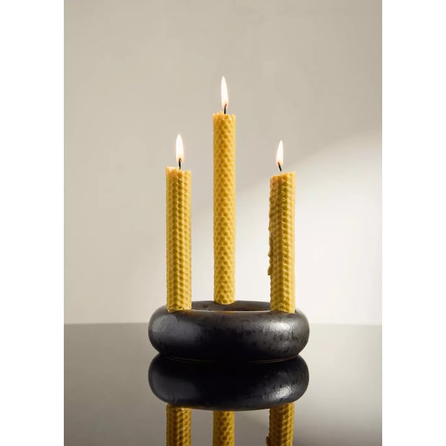 Bougies décoratives en cire d'abeille Couleur ocre <span itemprop=