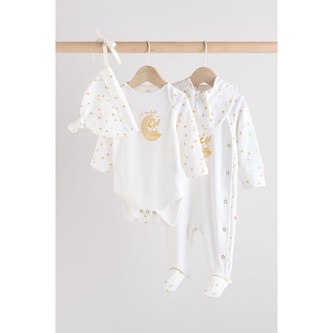 Dors-bien et bodies bébé, 4 pièces blanc <span itemprop=