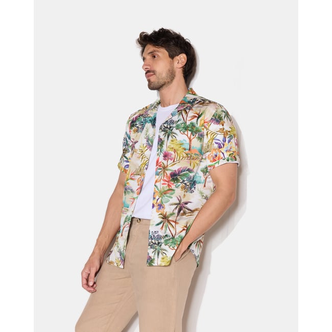 Chemise en coton DIVINO blanc <span itemprop=