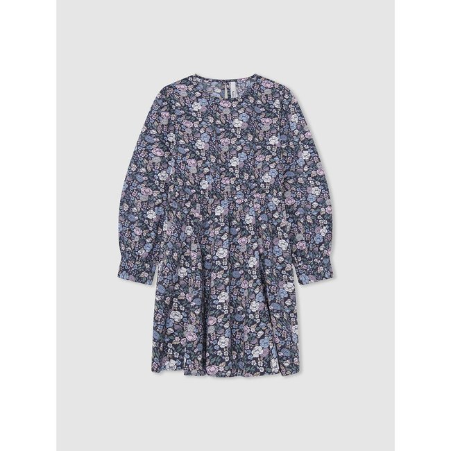 Floral Print Overlay Dress with Long Sleeves, printed, PEPE JEANS