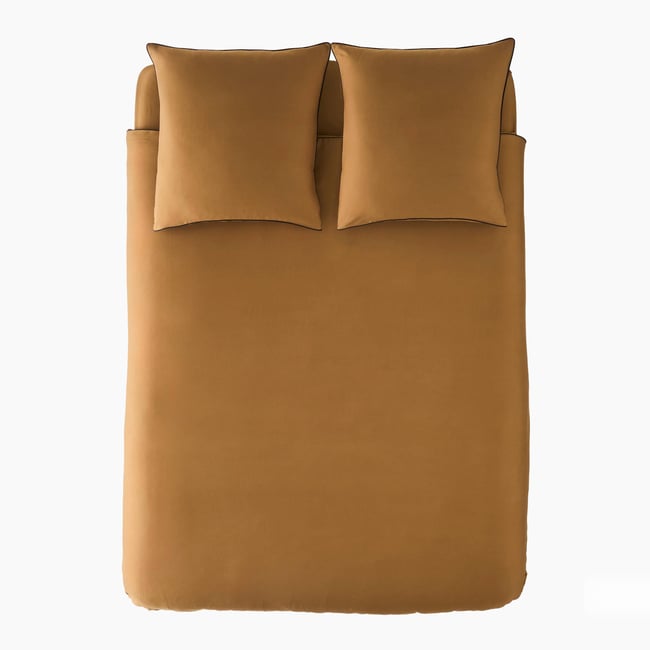 Housse de couette, satin de coton bio noisetier <span itemprop=