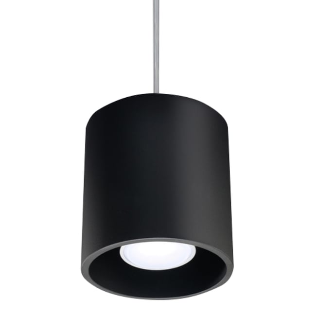 Suspension Aluminium Noir GU10 1 Orbis Couleur noir <span itemprop=
