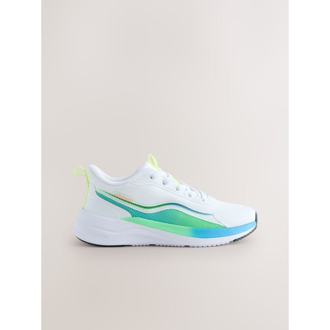 Baskets à lacets élastiques blanc <span itemprop=