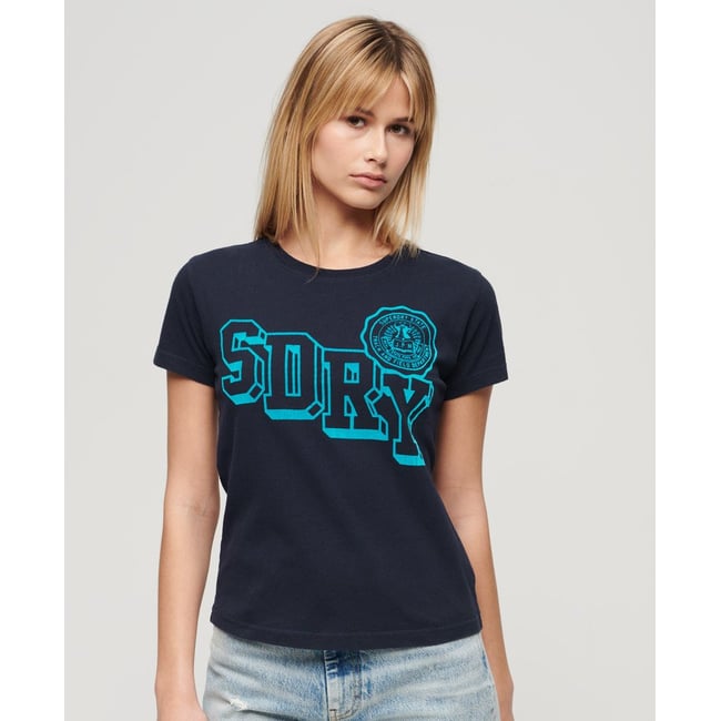 T-shirt ajusté floqué Varsity - SUPERDRY