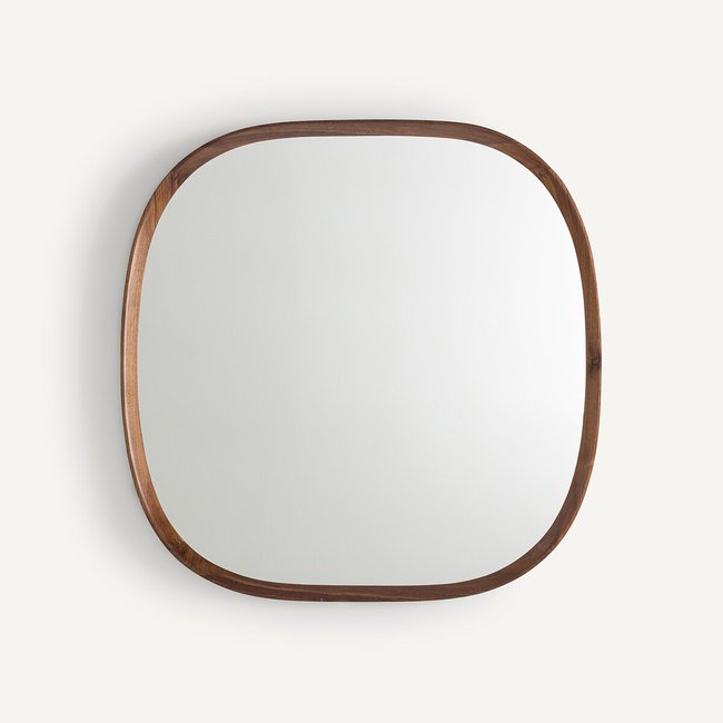 Miroir organique noyer massif et MDF, H80cm, Orion noyer <span itemprop=