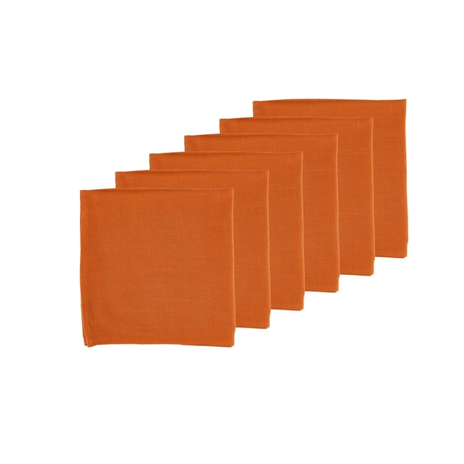 Lot de 6 serviettes de table en 20% lin et 80 coton, NUDE - BJORN