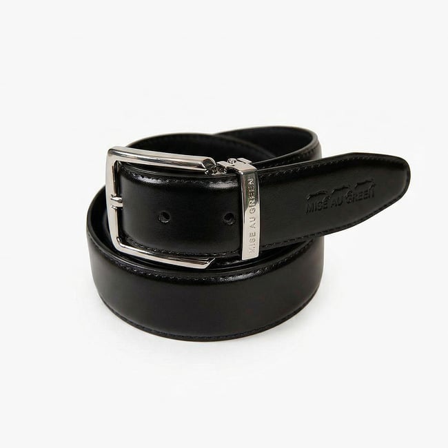 Ceinture cuir Gareld noir <span itemprop=