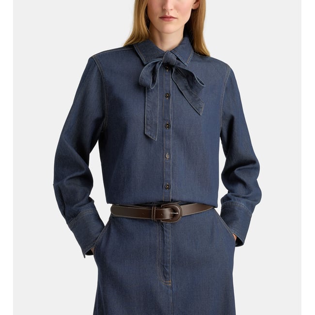 Chemise droite denim florine dnml bleu foncé <span itemprop=