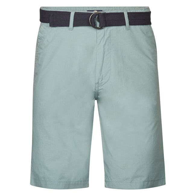 Short chino coton avec ceinture  bleu <span itemprop=
