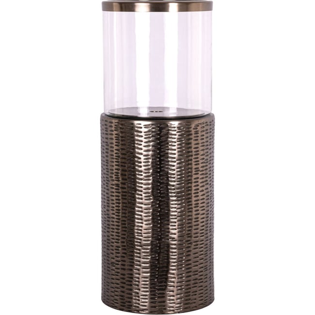 Photophore en verre Couleur bronze et verre transparent <span itemprop=