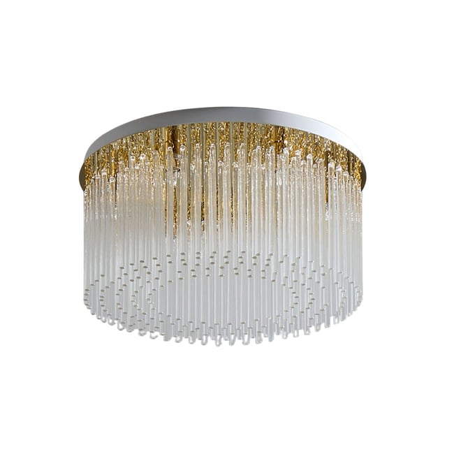 Plafonnier chic doré - SANDRILLA Couleur transparent et doré <span itemprop=