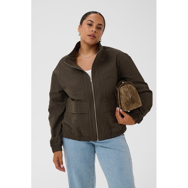 Veste marron coffee bean mini check <span itemprop=